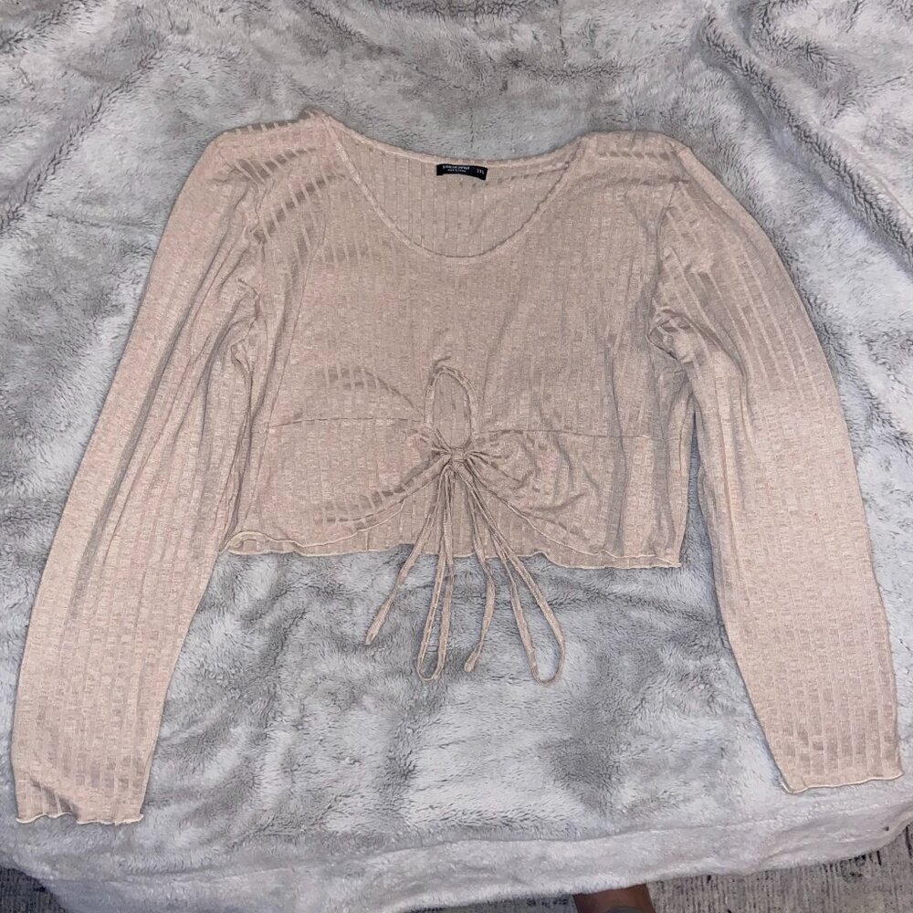 Shein CURVE Long Sleeve Crop Top